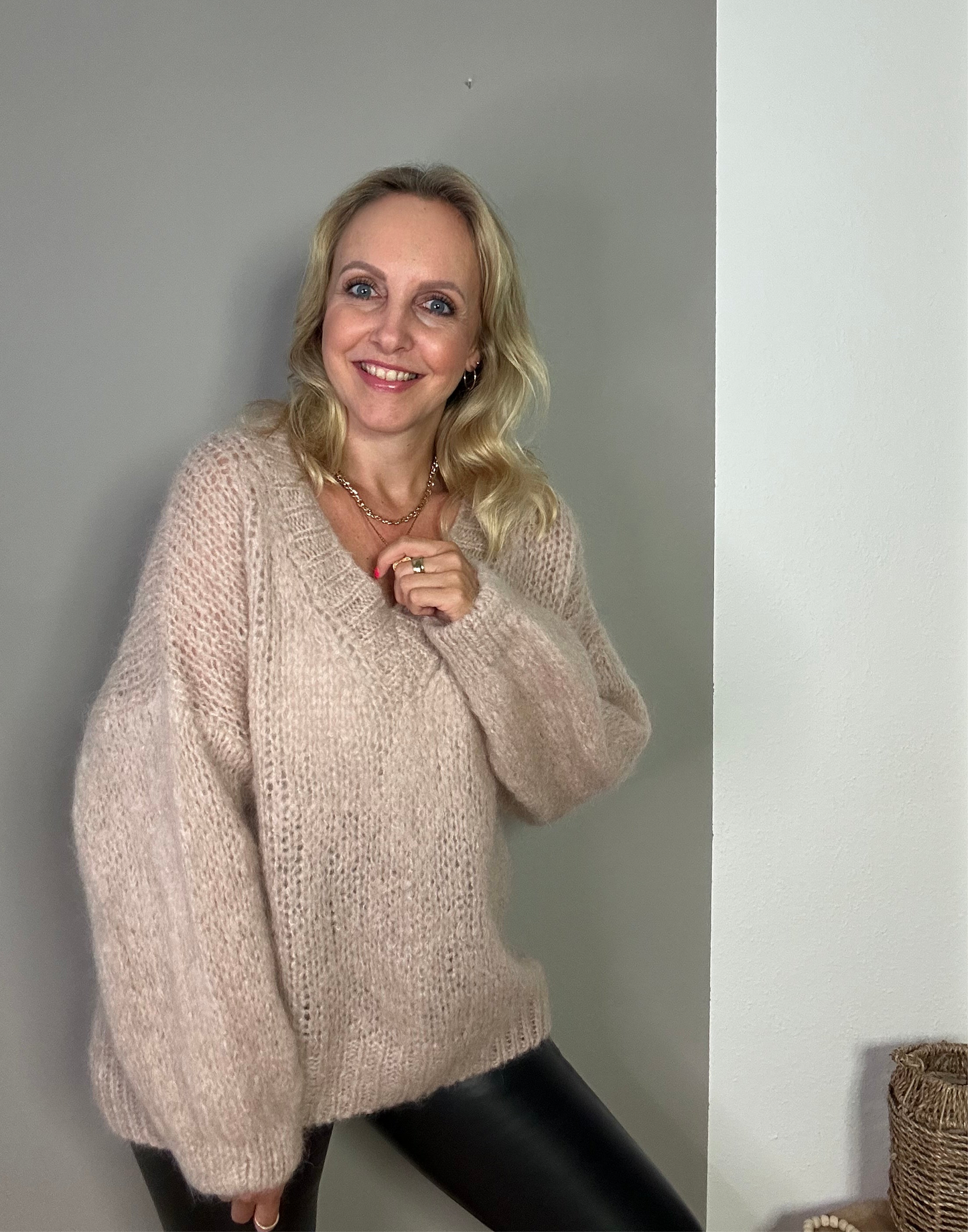 Mohair Pulli "FLAIRE" in beige