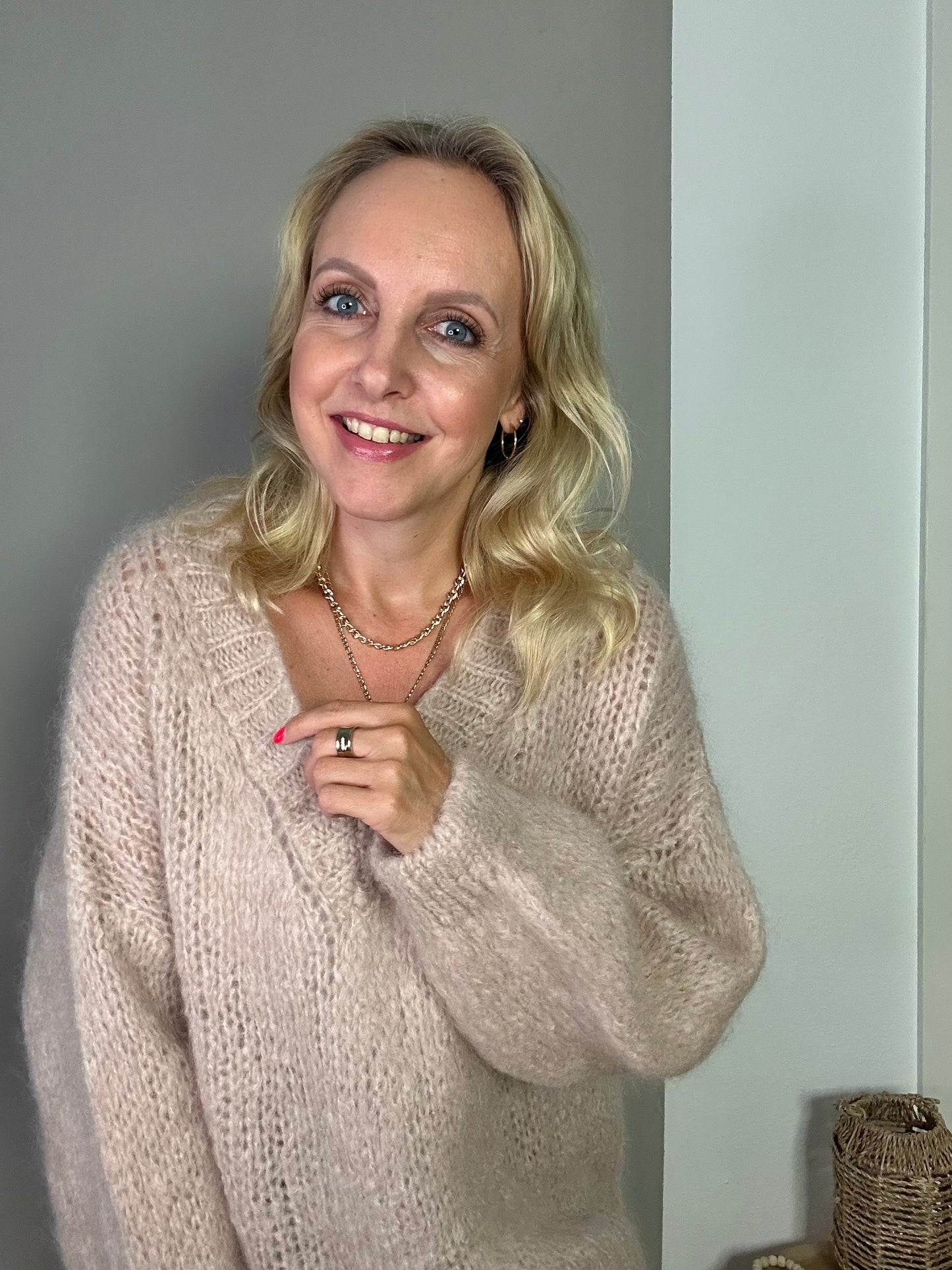 Mohair Pulli "FLAIRE" in beige