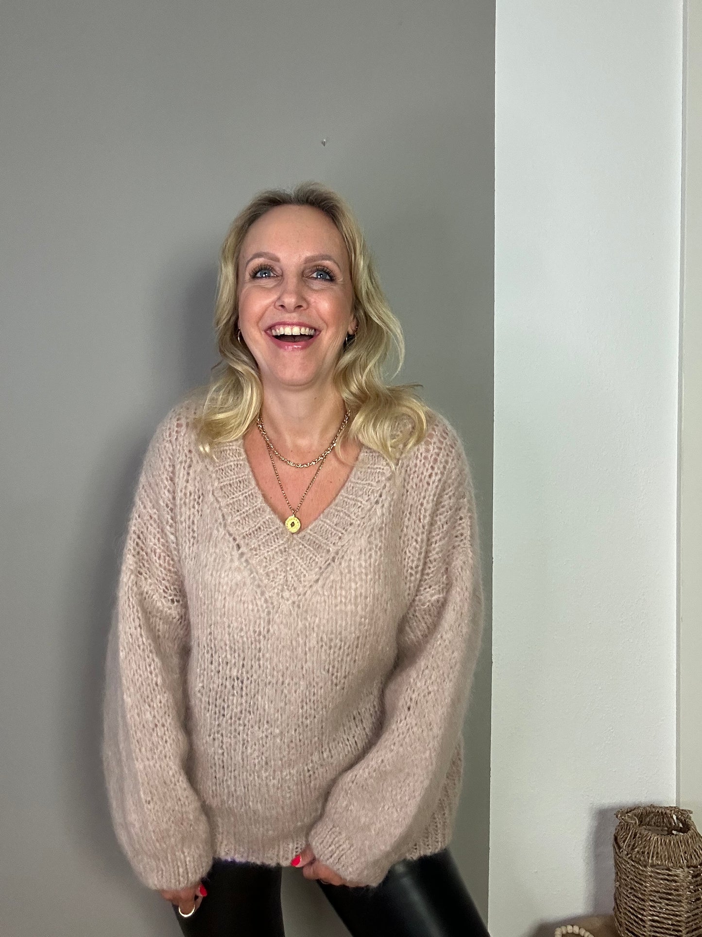 Mohair Pulli "FLAIRE" in beige