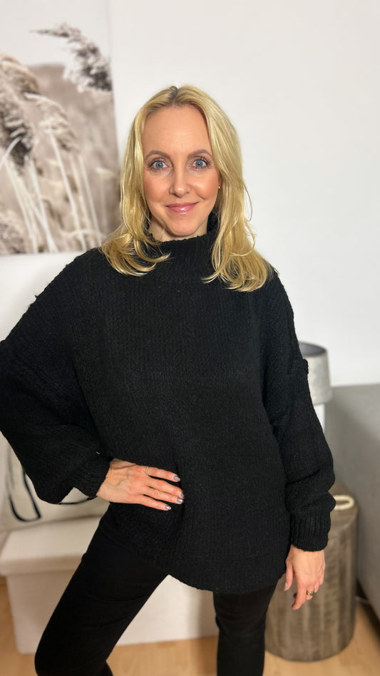 Oversized Wollpullover "SUSI" in schwarz