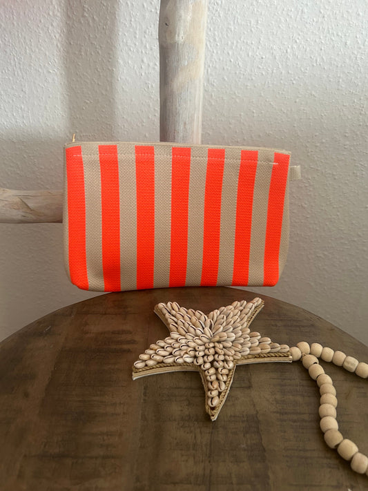 Kleine Tasche "STRIPES" in beige-orange