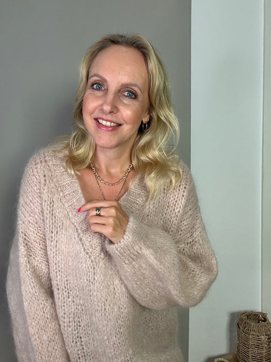 Mohair Pulli "FLAIRE" in beige