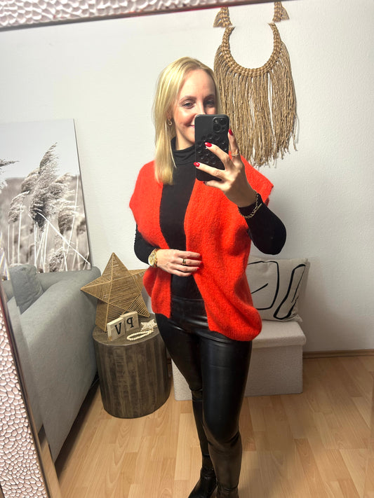 Offener Kurzarm Cardigan "IVY" in orange